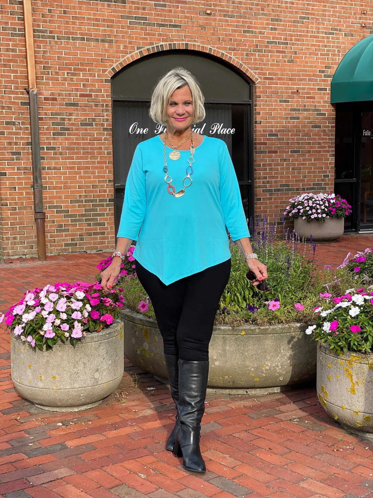LULU-B AQUA ASYMMETRIC TOP