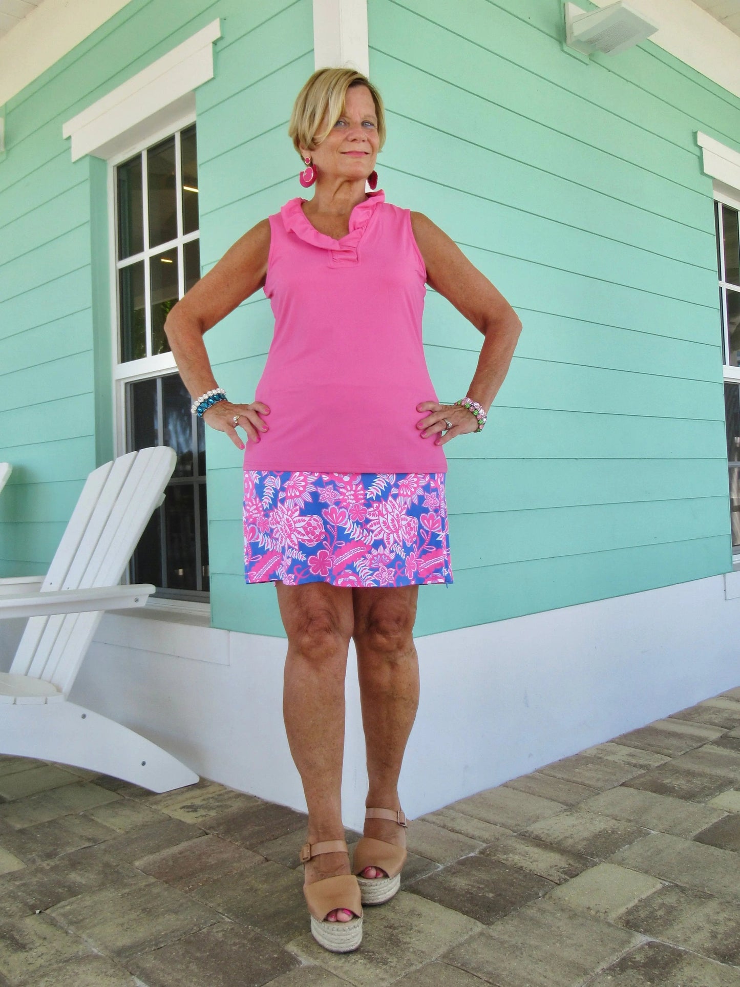 HOT PINK RUFFLE TOP