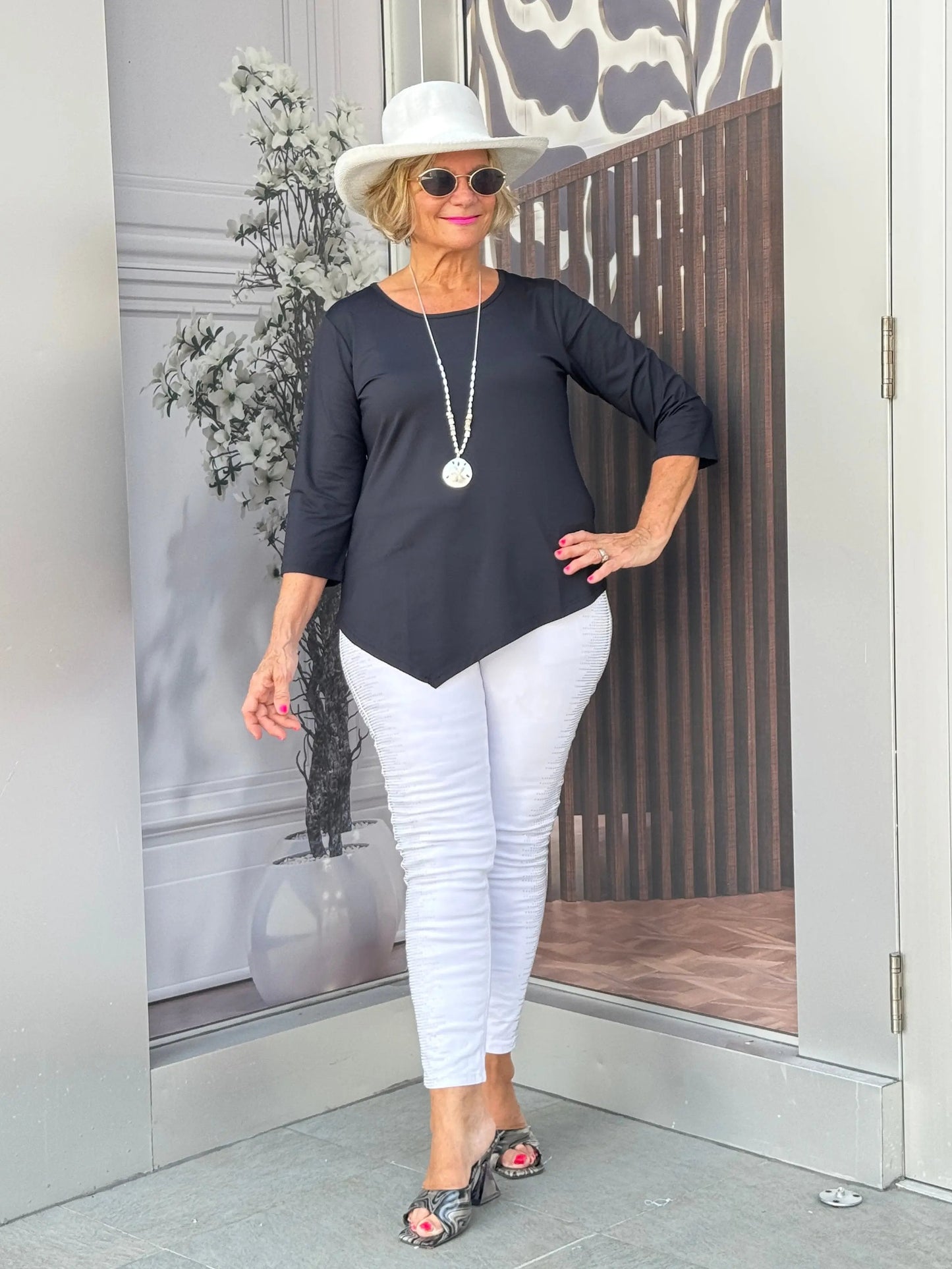 BLACK ASYMMETRIC TOP
