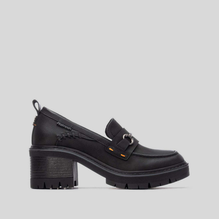 MocasÃn tacón ancho negro REFRESH