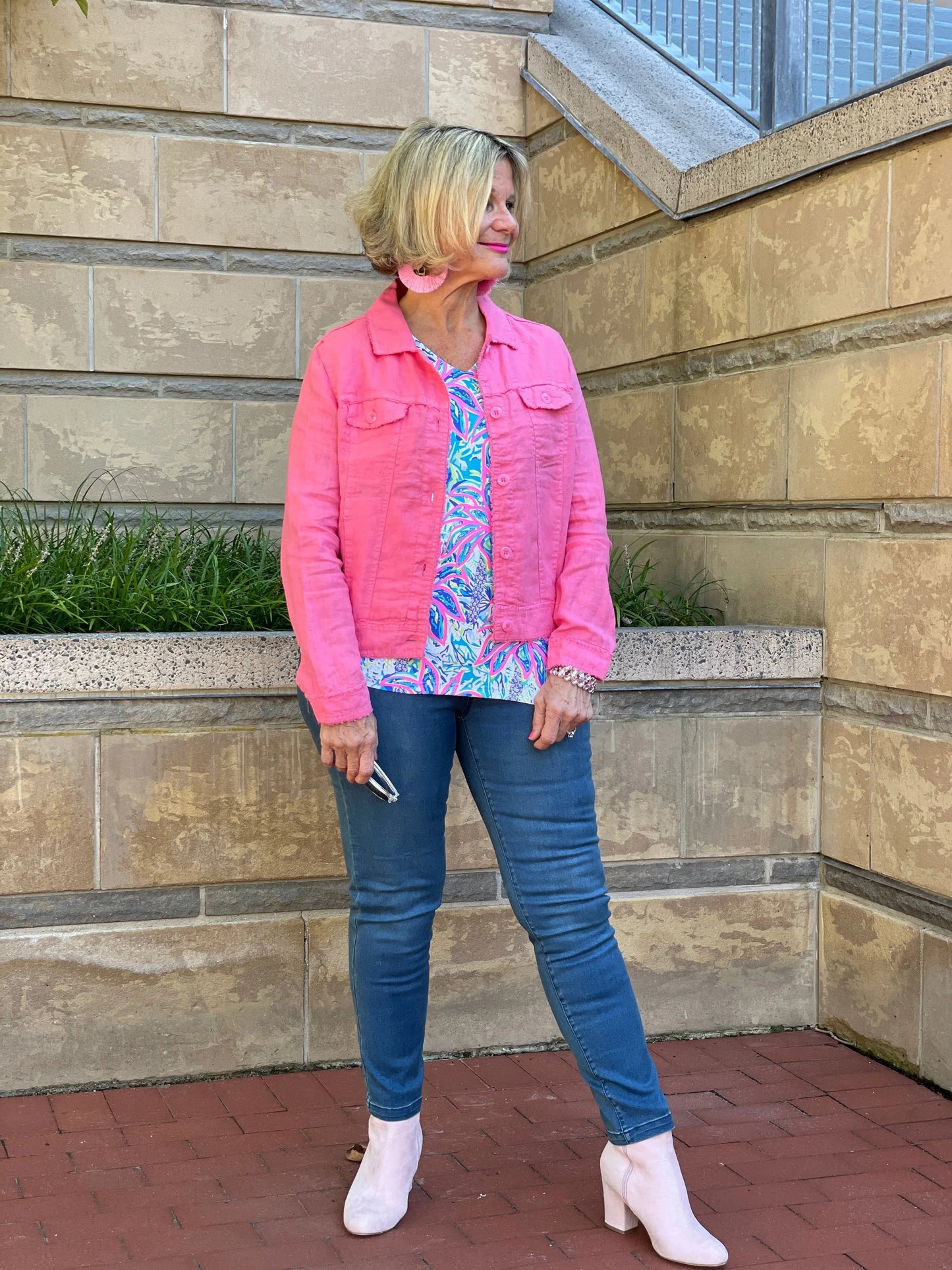 LULU B FLAMINGO PINK LINEN JACKET