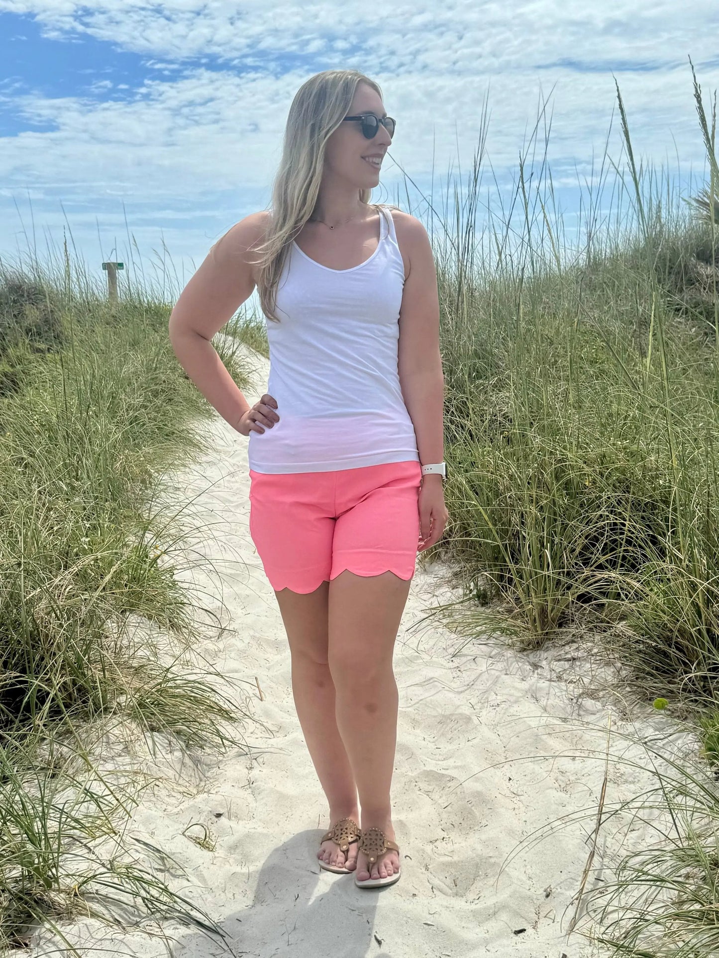 LULU-B CORAL SCALLOP SHORTS