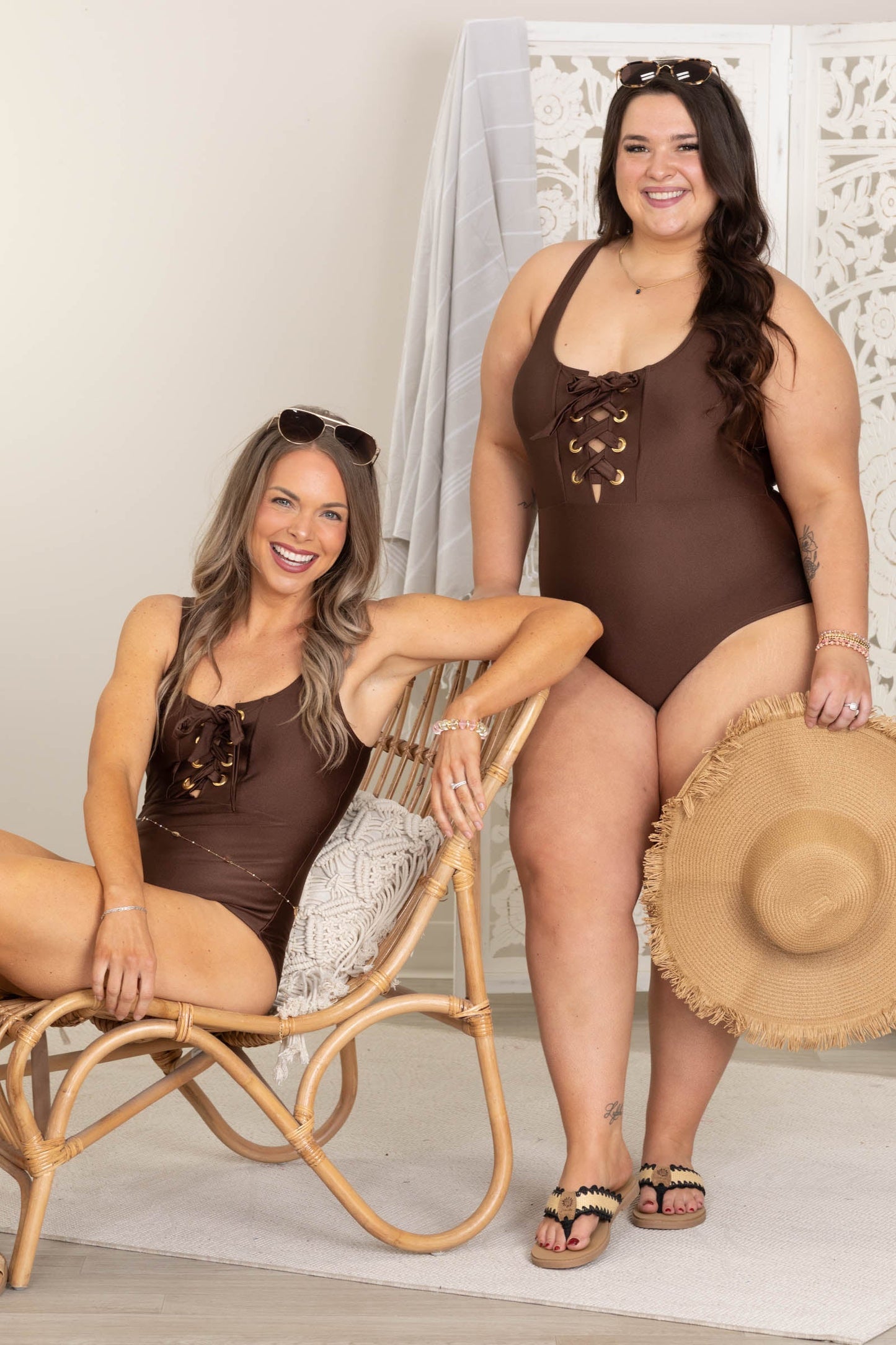 Brown Coastal Couture Swimsuit