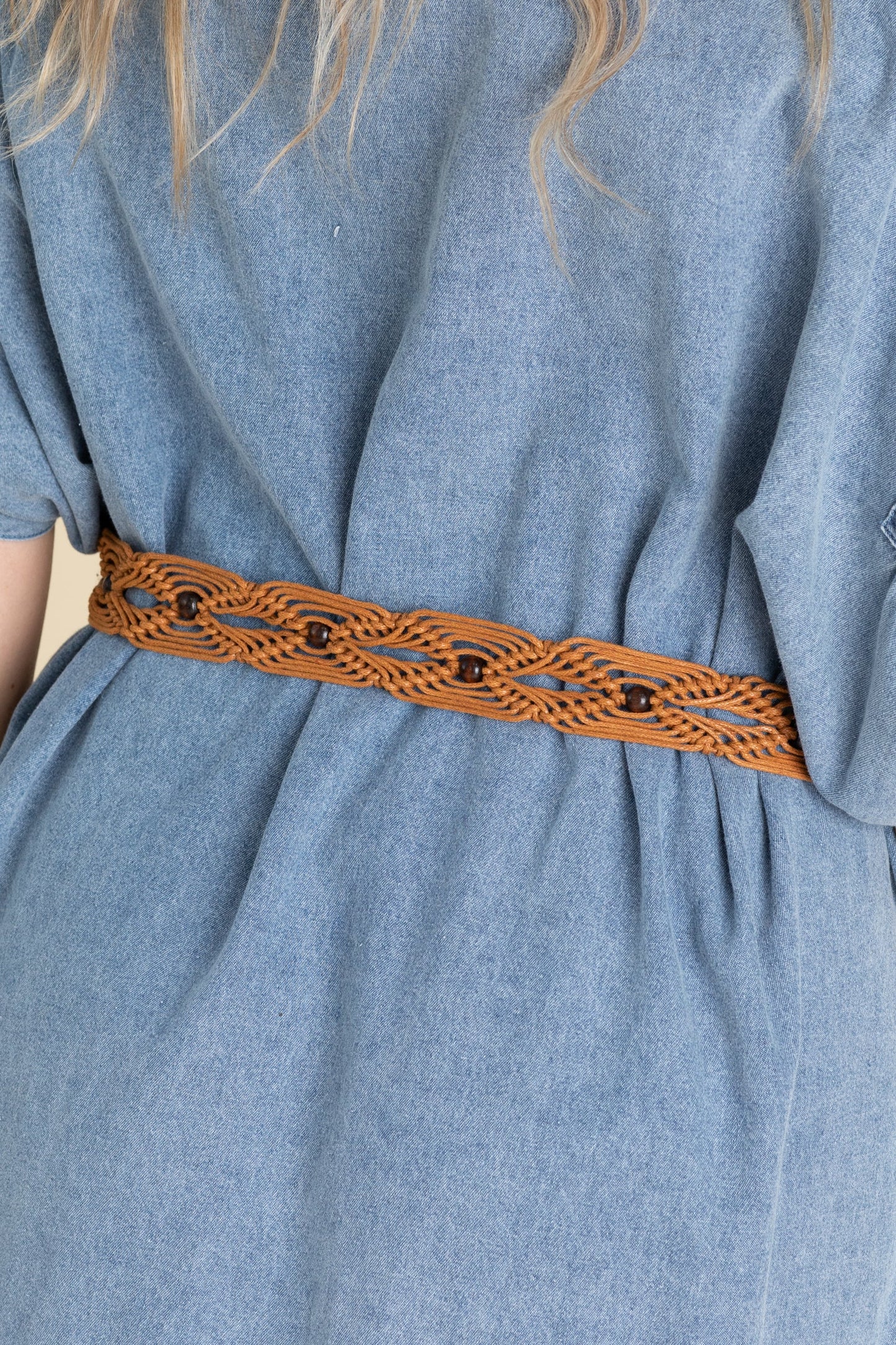 Camel Bohemian Vintage Woven Belt