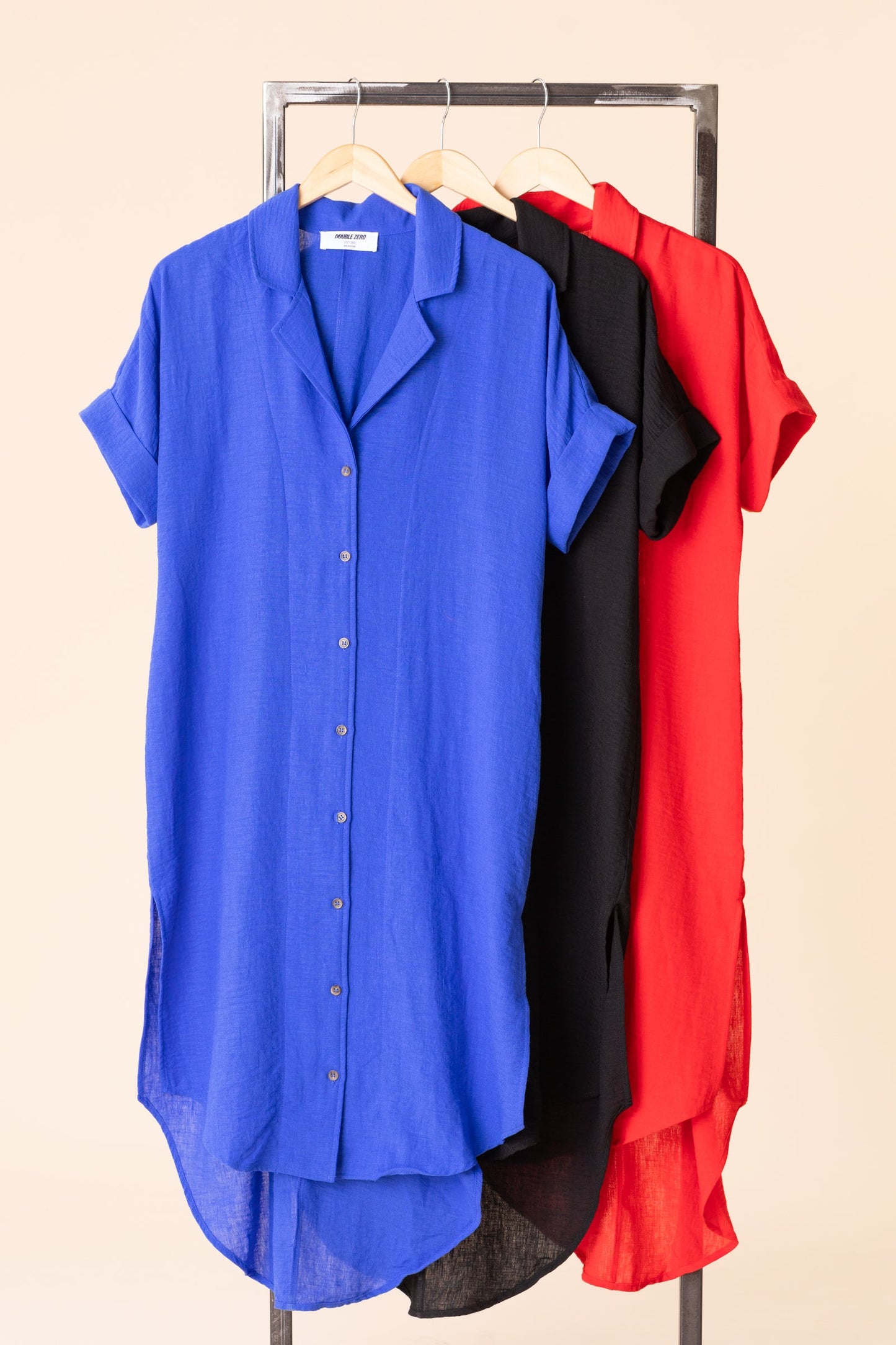 Casual Buttoned Up Short Sleeve Midi Dress
