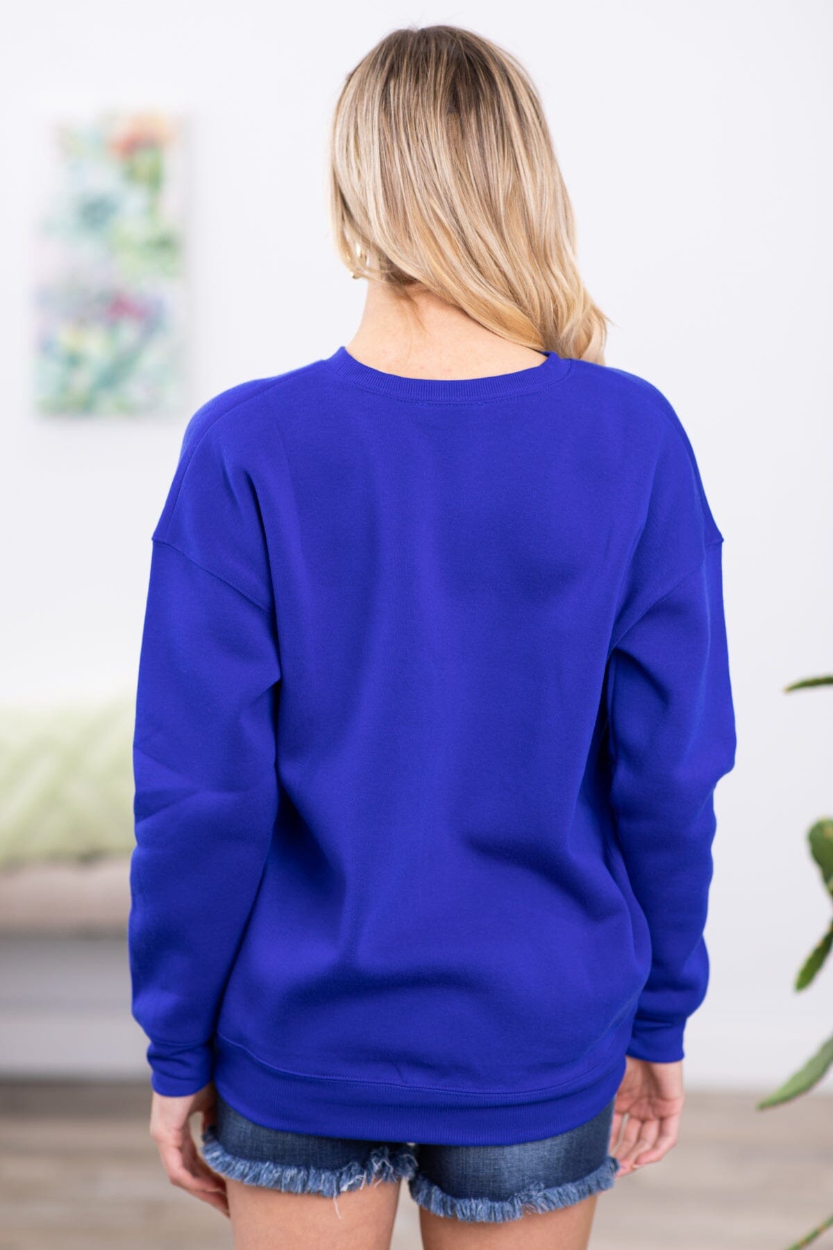 Cobalt Round Neck Sweatshirt