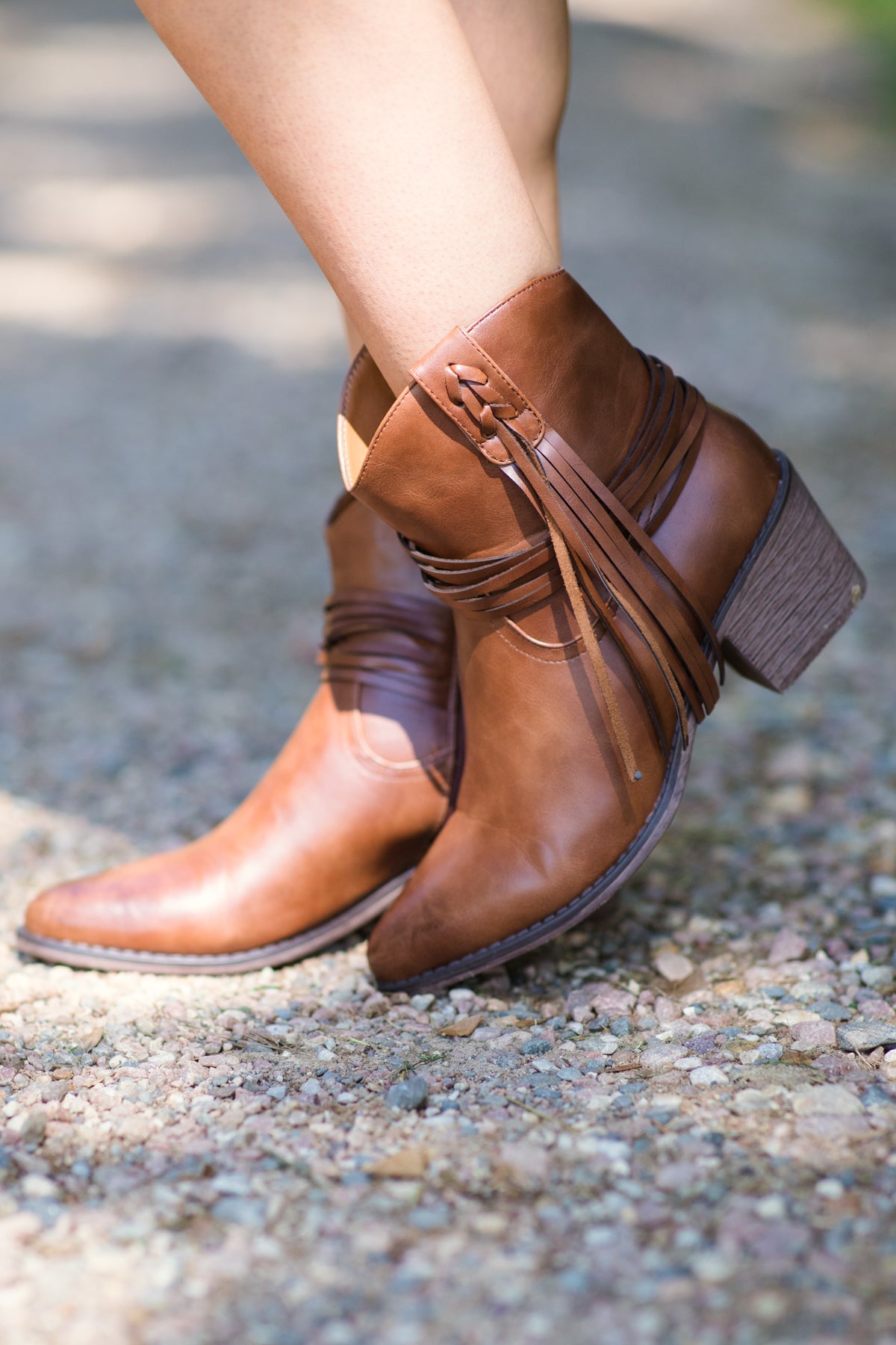 Chestnut Tassel Detail Point Toe Bootie