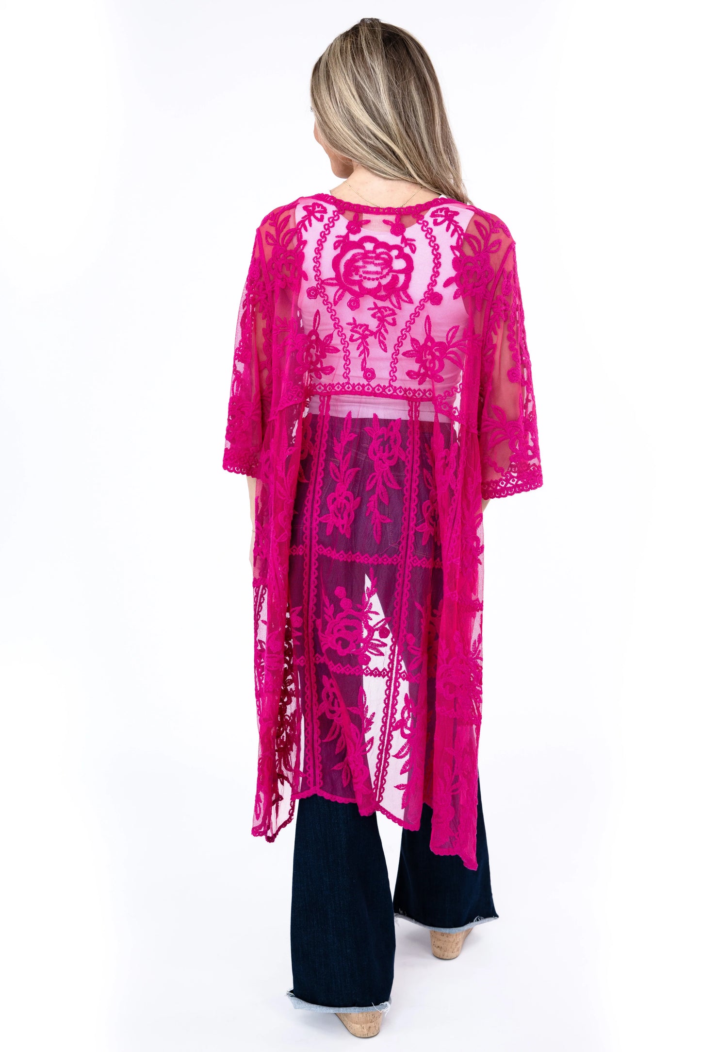 Women's Floral Lace Kimono