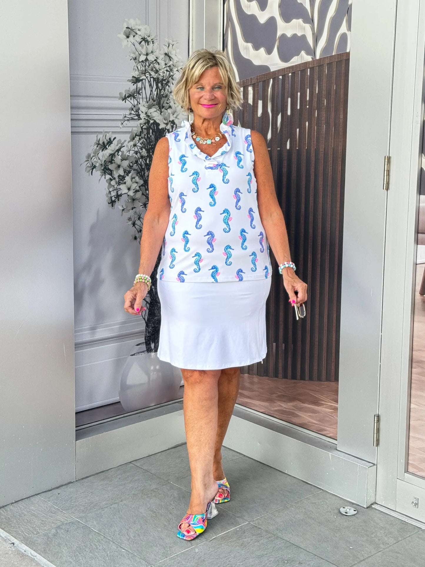 LULU-B SOLID WHITE SKORT