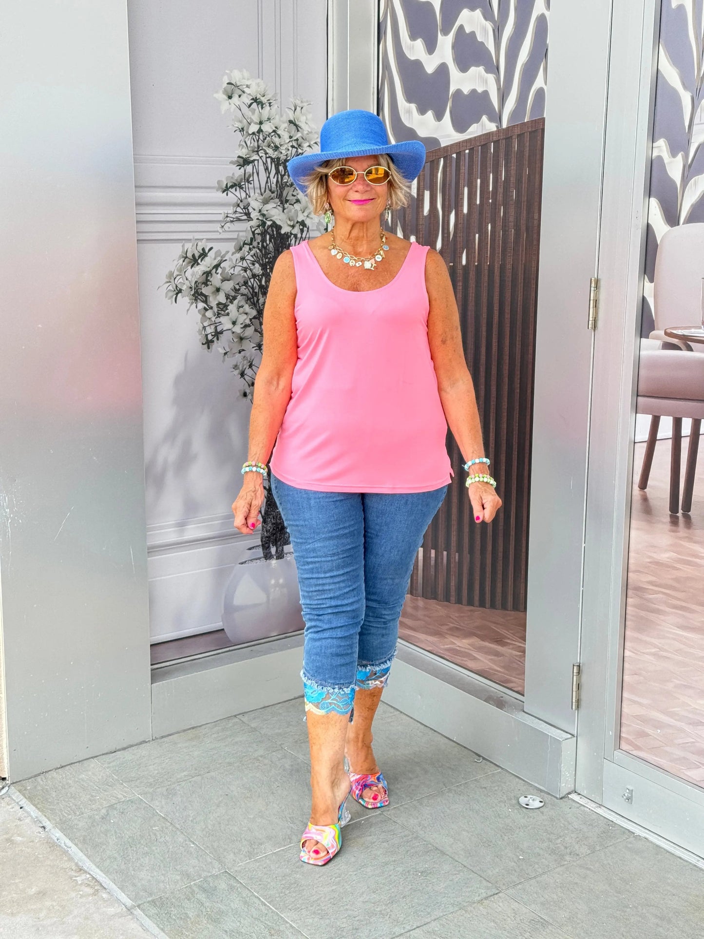 LULU-B CLEAR CORAL SPANK TANK