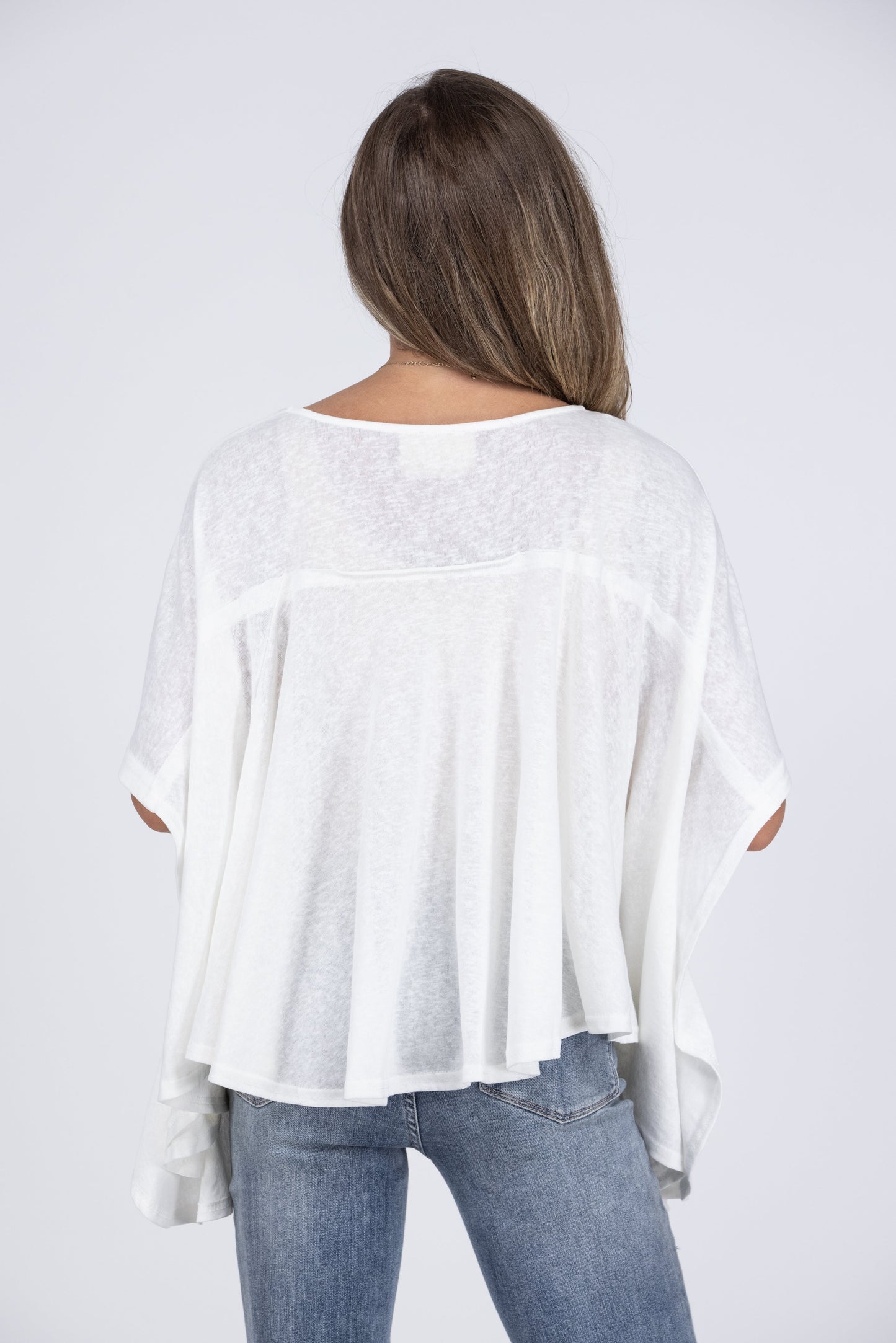 Love, Life, Live Women's Embroidered Flowy Poncho Top