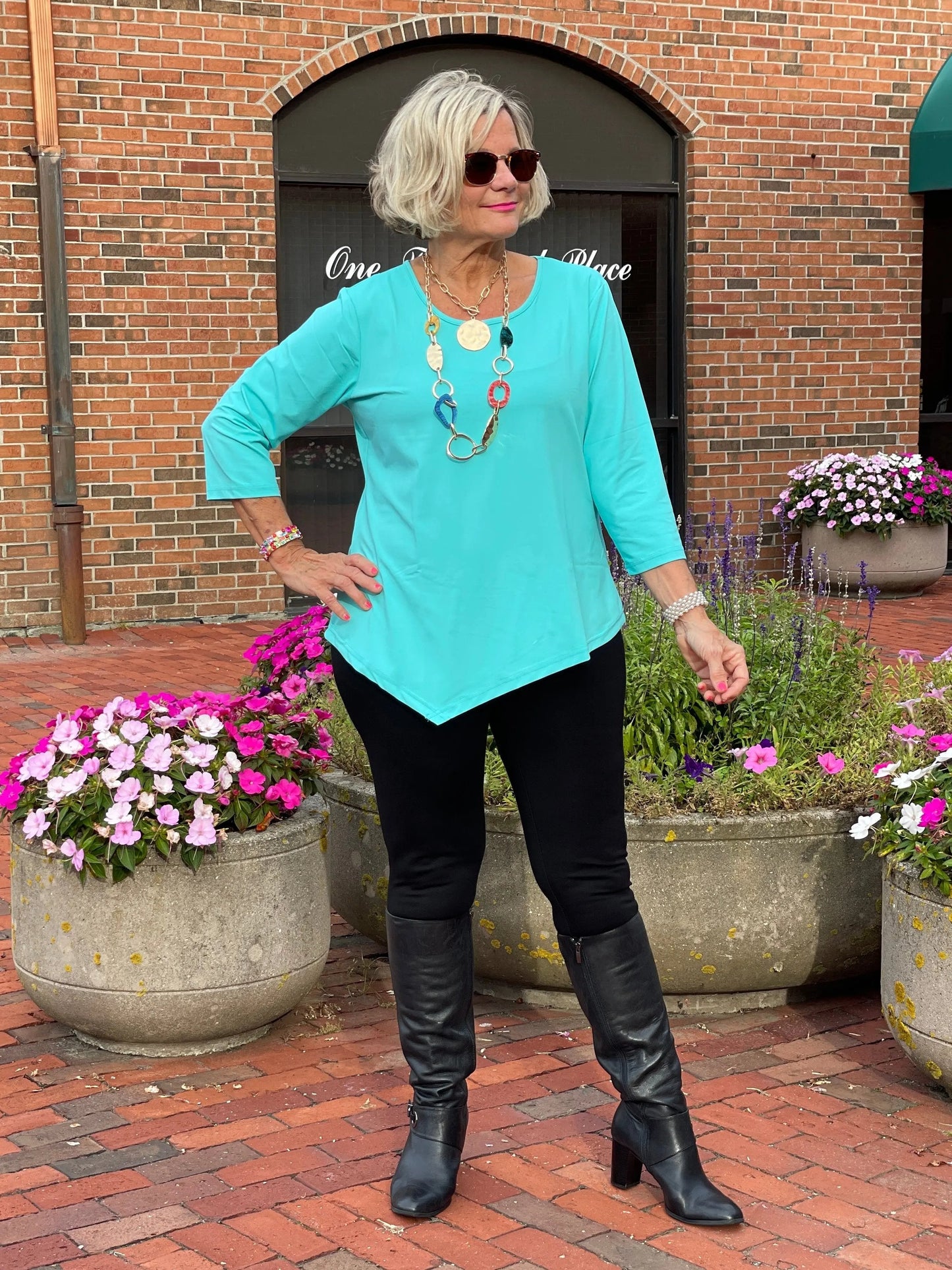 LULU-B SEA-FOAM ASYMMETRIC TOP