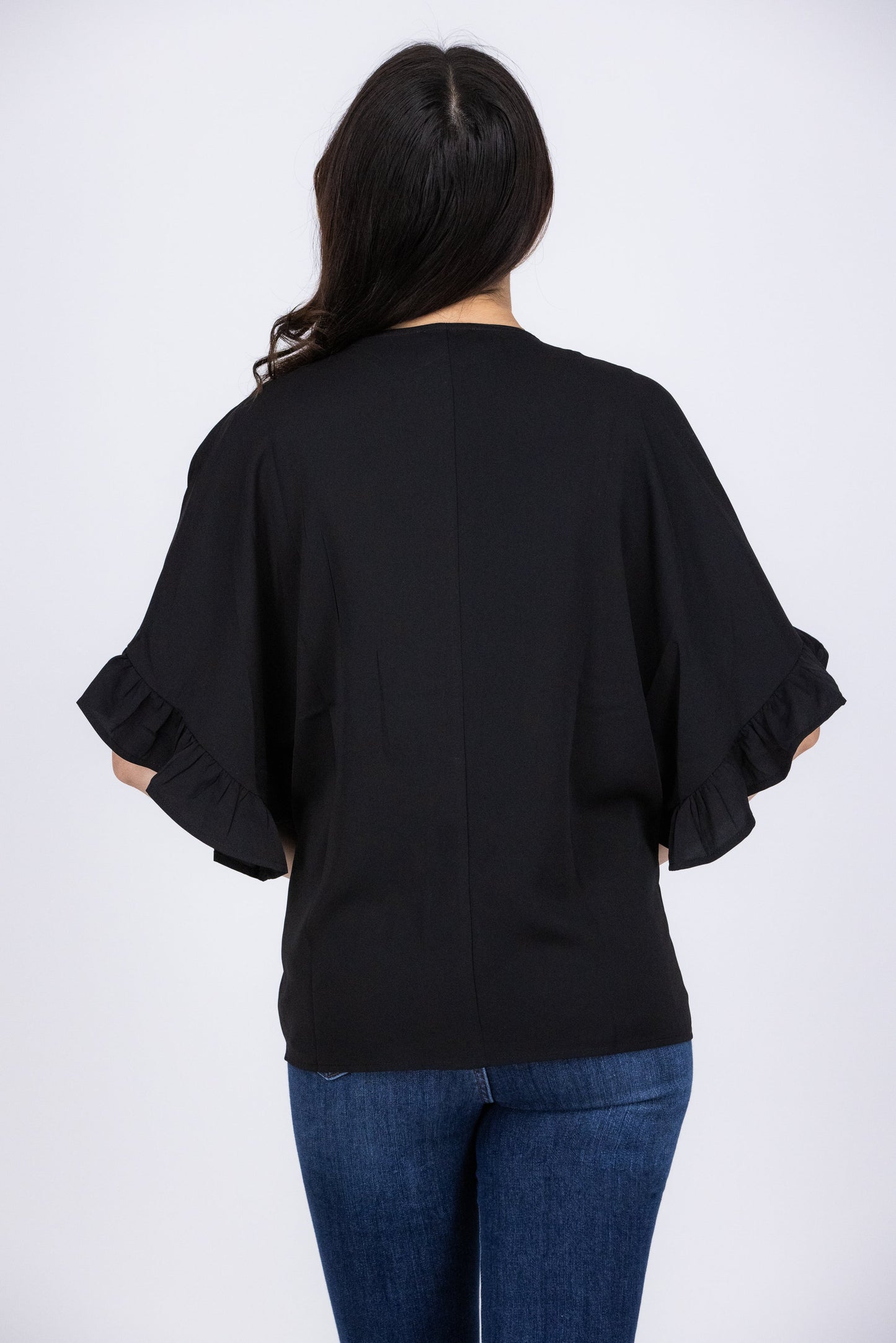 Let Love Flow Women's V-Neck Dolman Ruffled Sleeve Top