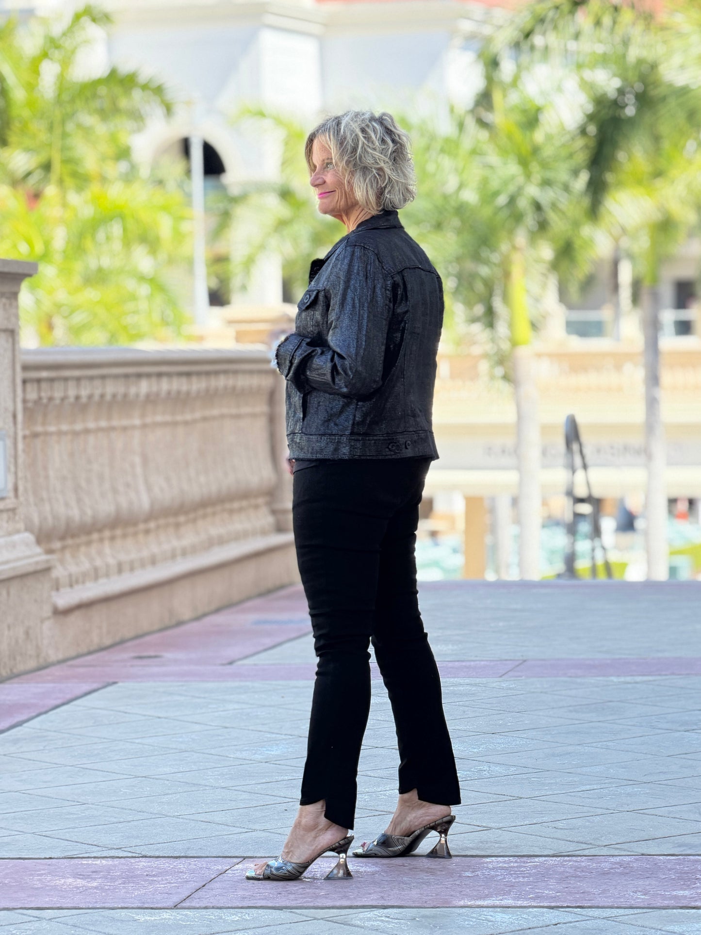 LULU B BLACK METALLIC JACKET