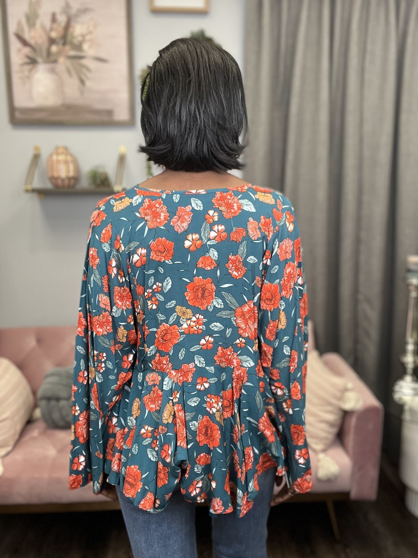 Pop To The Scene Women's Peplum Long Sleeve Top