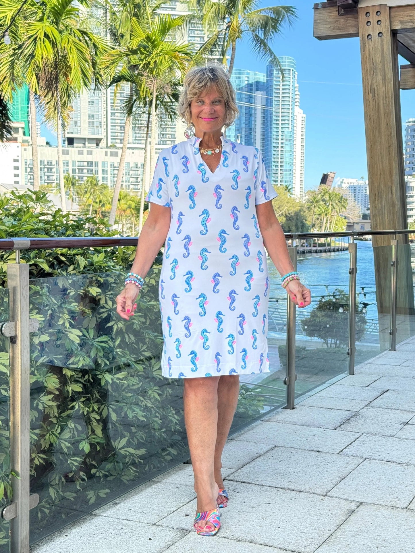 LULU B SHORELINE CHARM SHORT SLEEVE DRESS