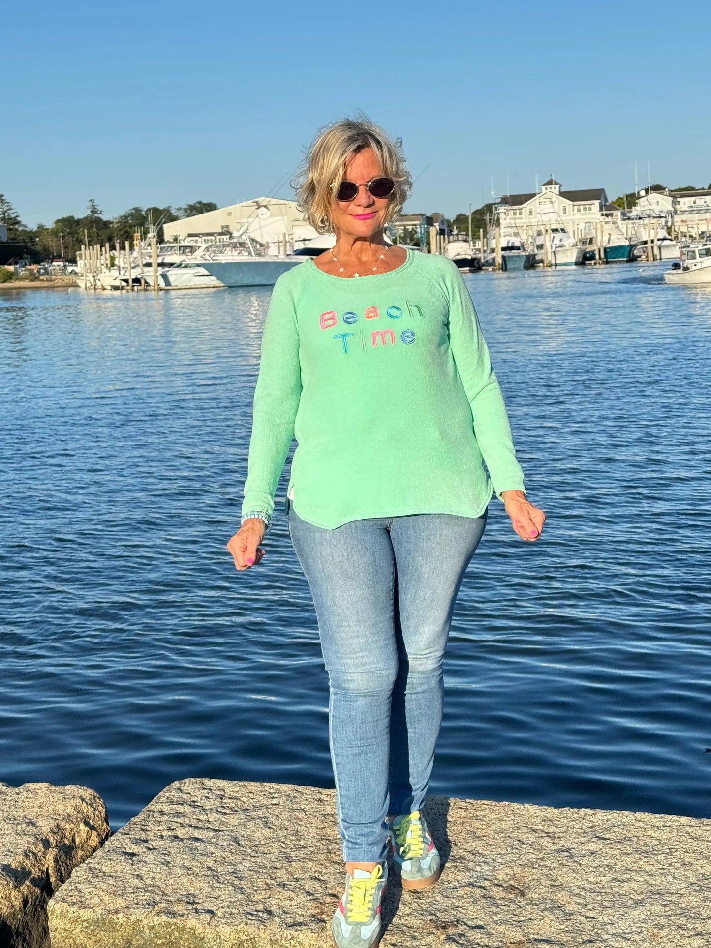 LULU-B MINT BEACH TIME SWEATER