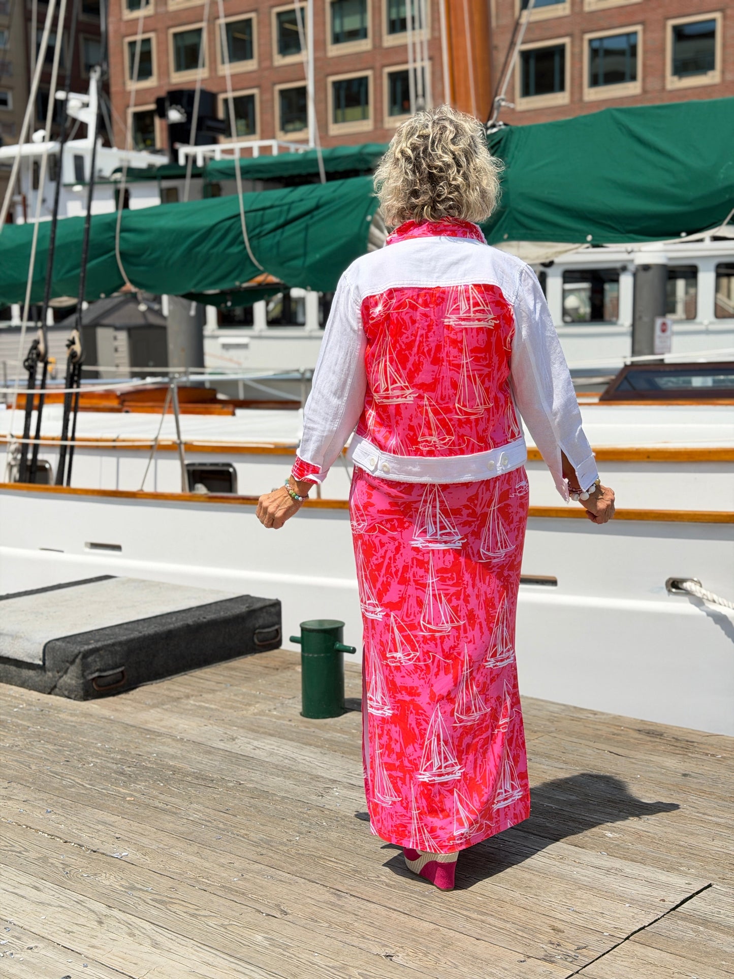 HARBOR LIGHTS RED LINEN JACKET