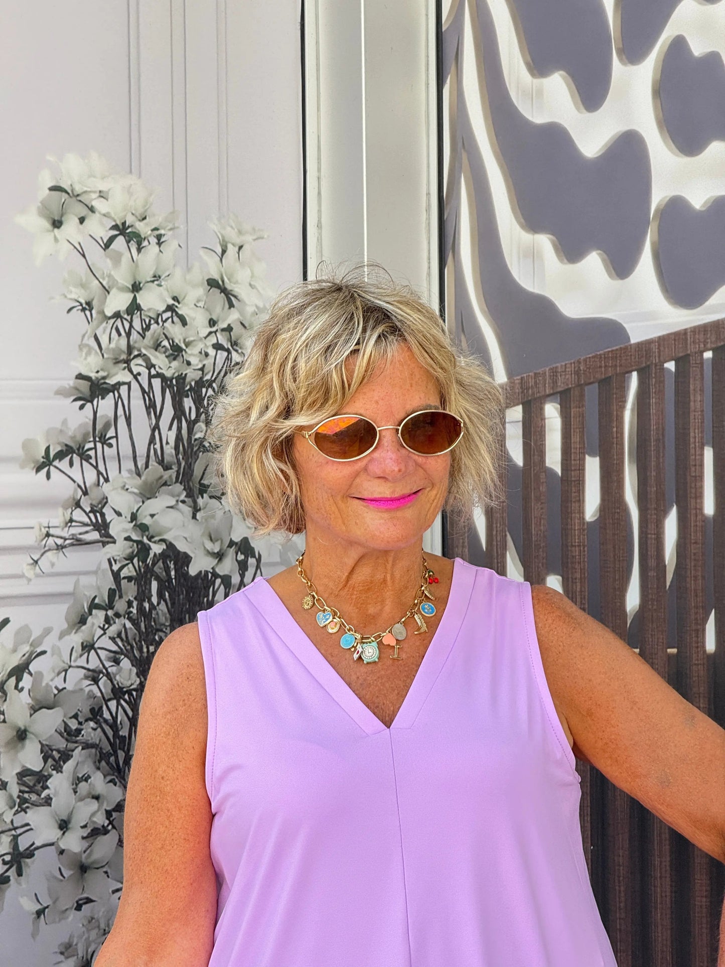 LILAC TAILORED V NECK