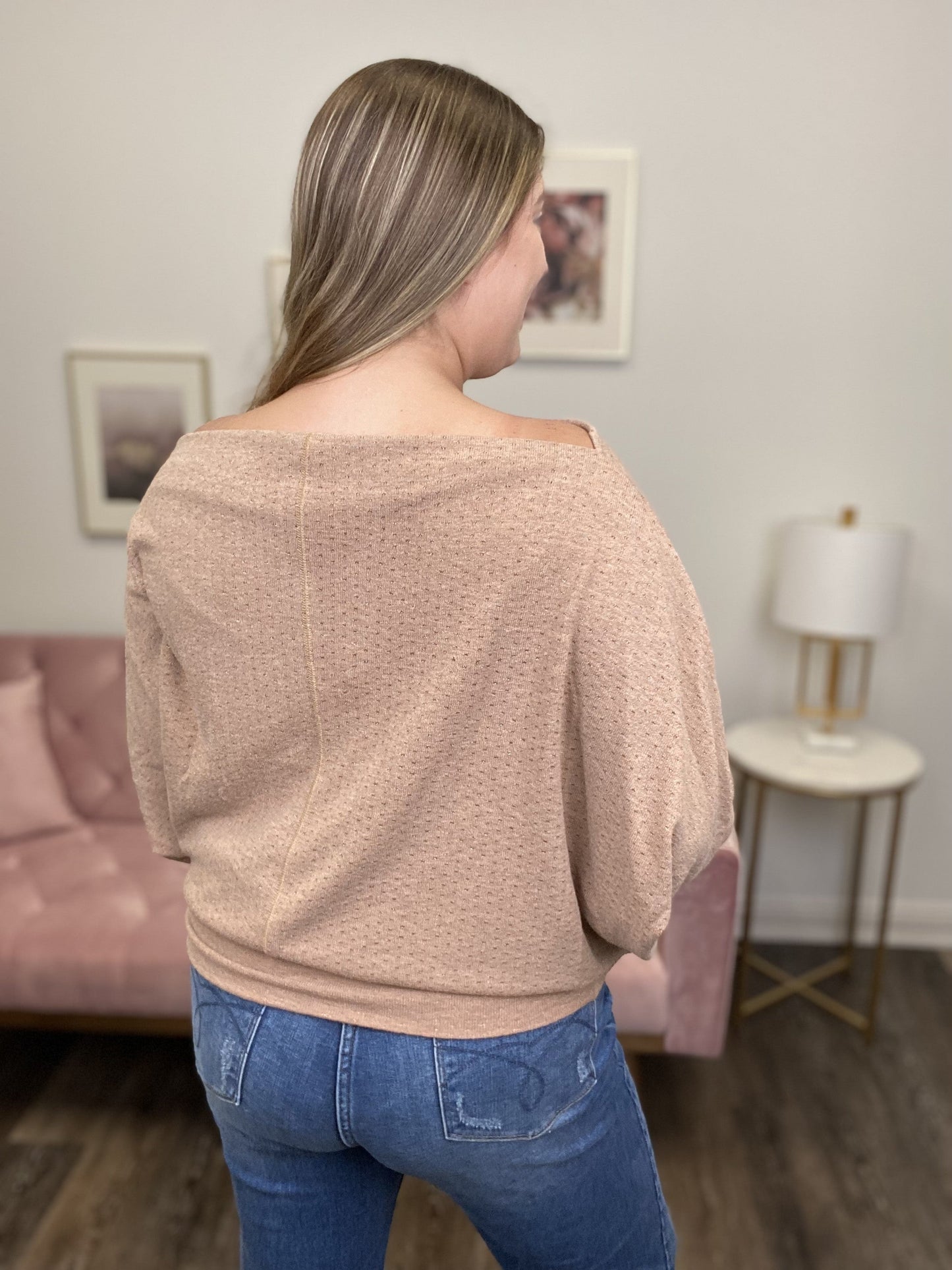 What's The Occasion Women's Sparkle Long Sleeve Top