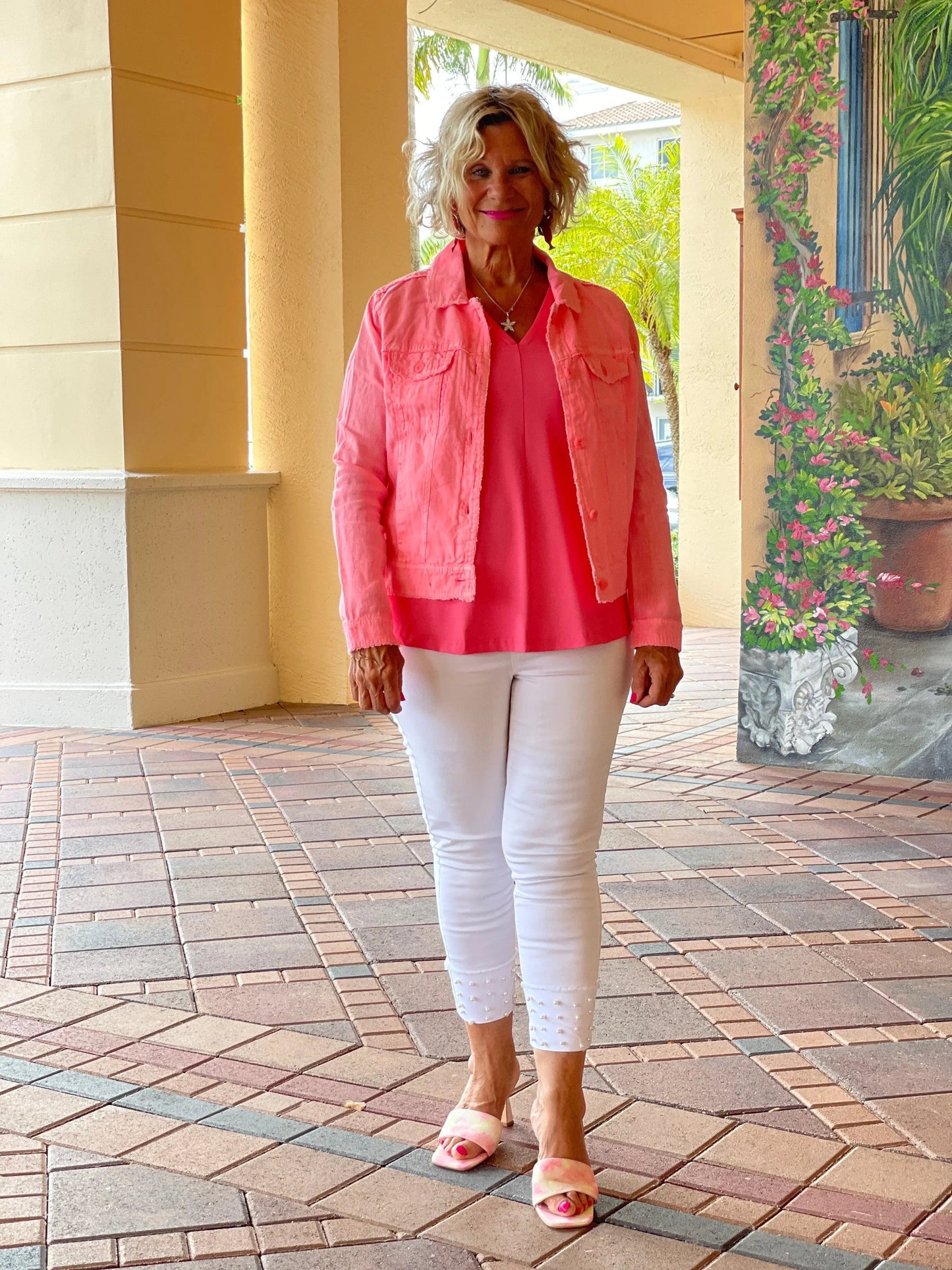 LULU B CORAL LINEN JACKET