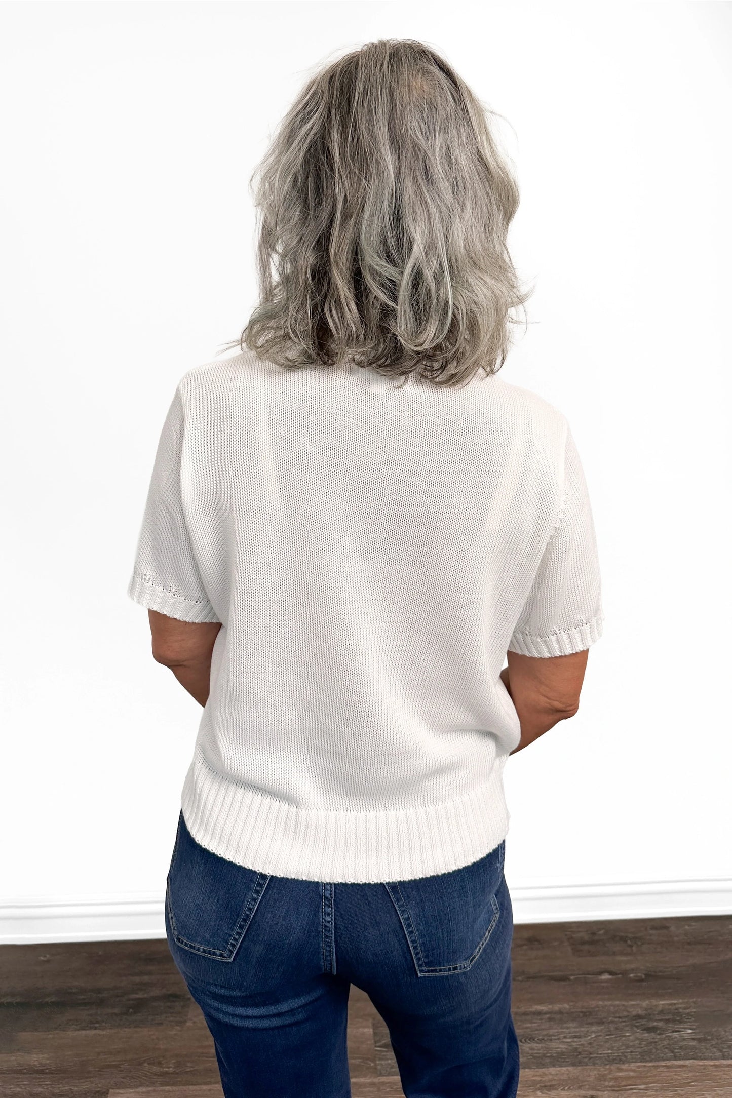 Women's American Flag Short Sleeve Sweater by Ava Lane