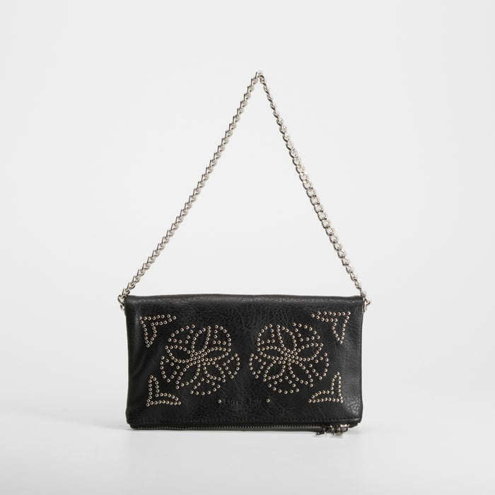 Bolso bandolera diseño metálico negro PICCOLA PIU