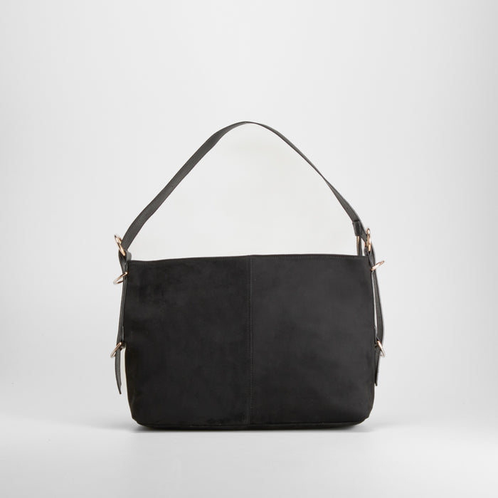 Bolso hombro efecto ante negro PICCOLA PIU