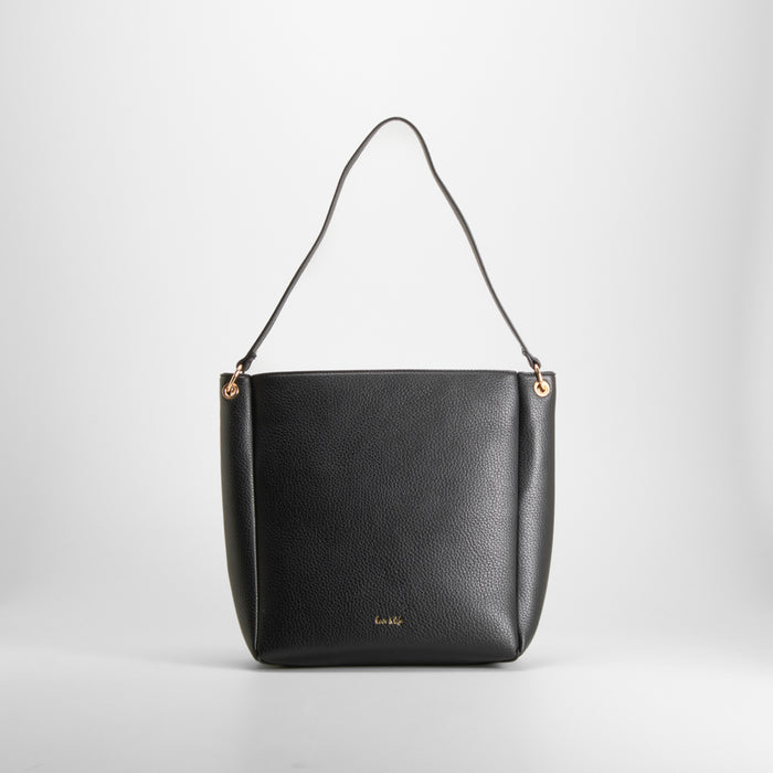 Bolso shopper hombro negro PICCOLA PIU