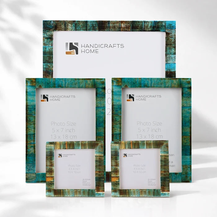 Classic Verdigris Bone Inlay Picture Frame Set (5-Pieces)