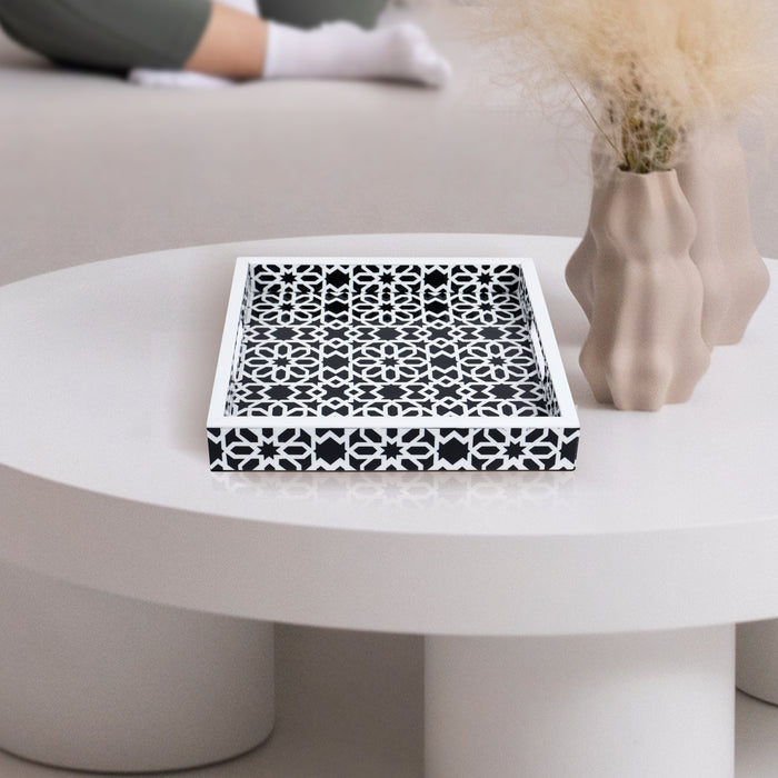 Decorative Tray 17"x11" 12"x12" Shiraz Ottoman Coffee Table