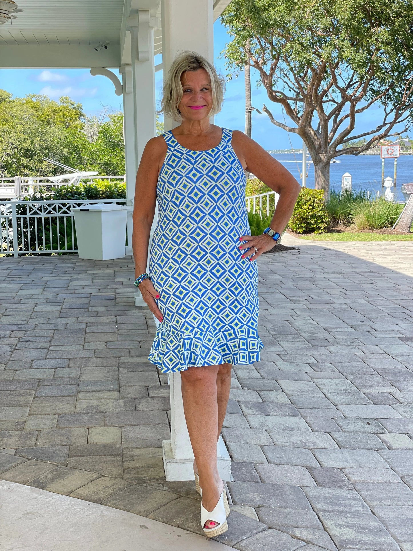 AQUA DIAMONDS HALTER RUFFLE