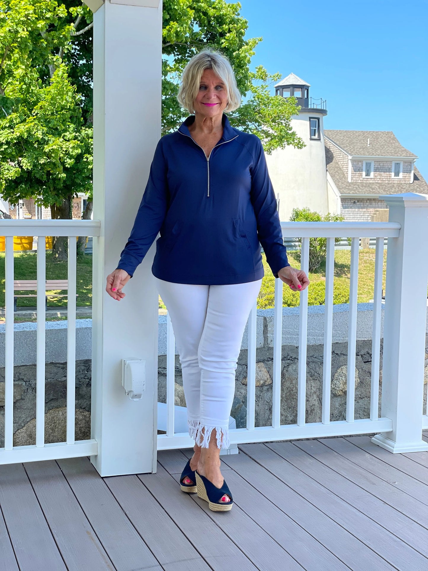 LULU-B KANGAROO NAVY HALF ZIPPER