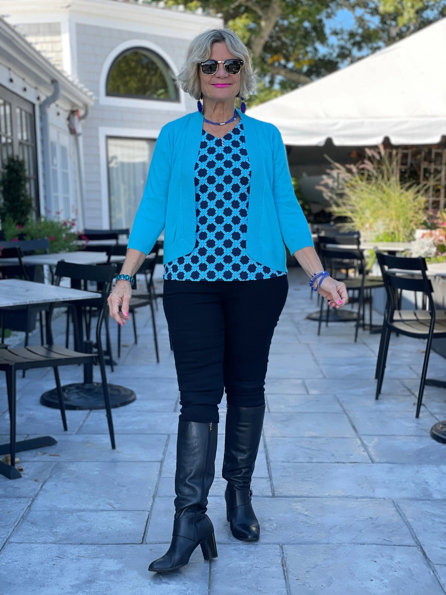 LULU-B AQUA OPEN SHRUG