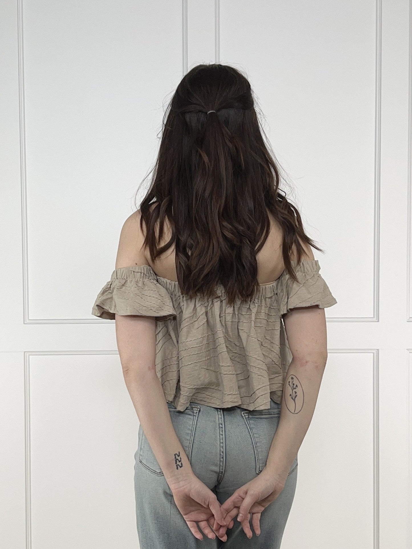My Own Way Women's Textured Off The Shoulder Top