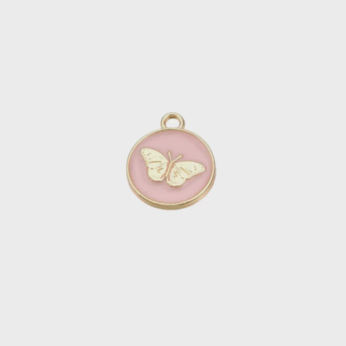Pink Butterfly Disc Charm Pink Butterfly Disc Charm Charms