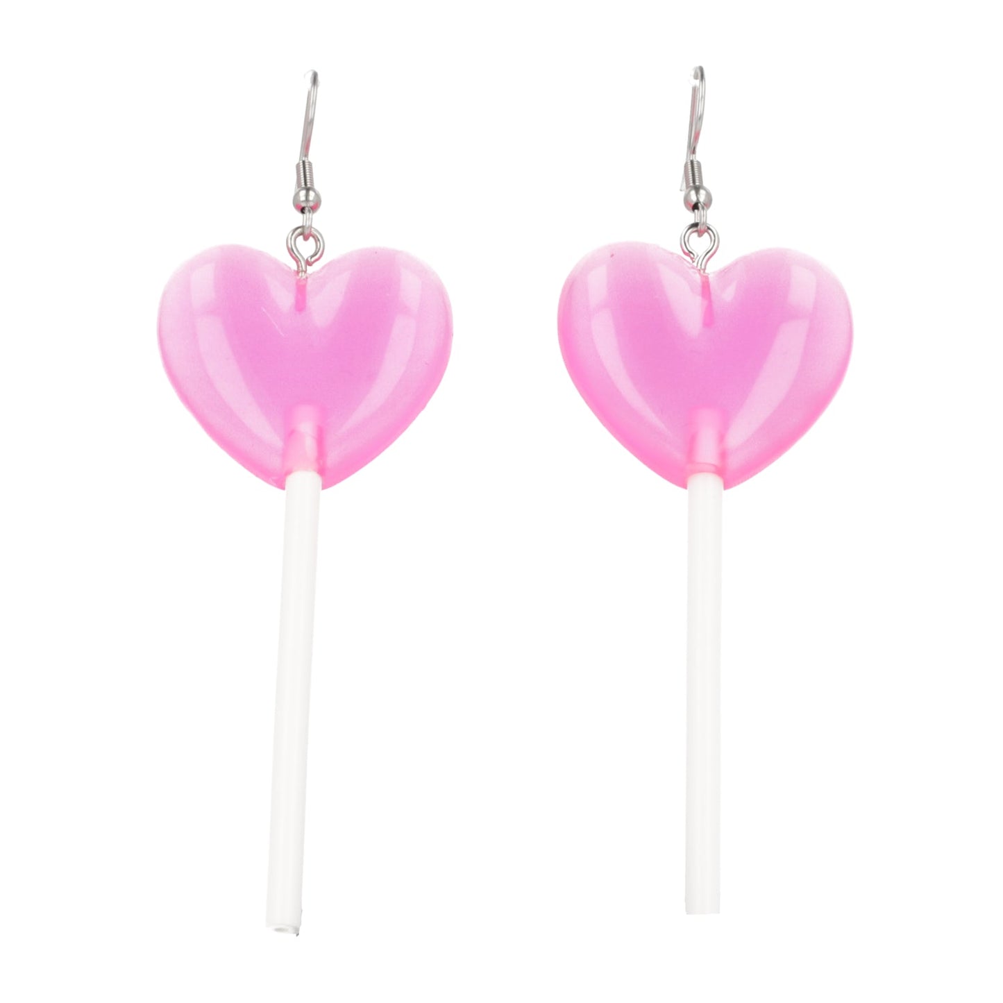 Pink Heart Lollipop Earrings