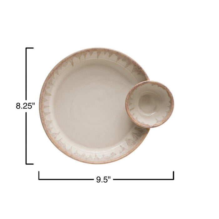Simply Serve Chip & Dip Stoneware Server Simply Serve Chip & Dip Stoneware Server Food