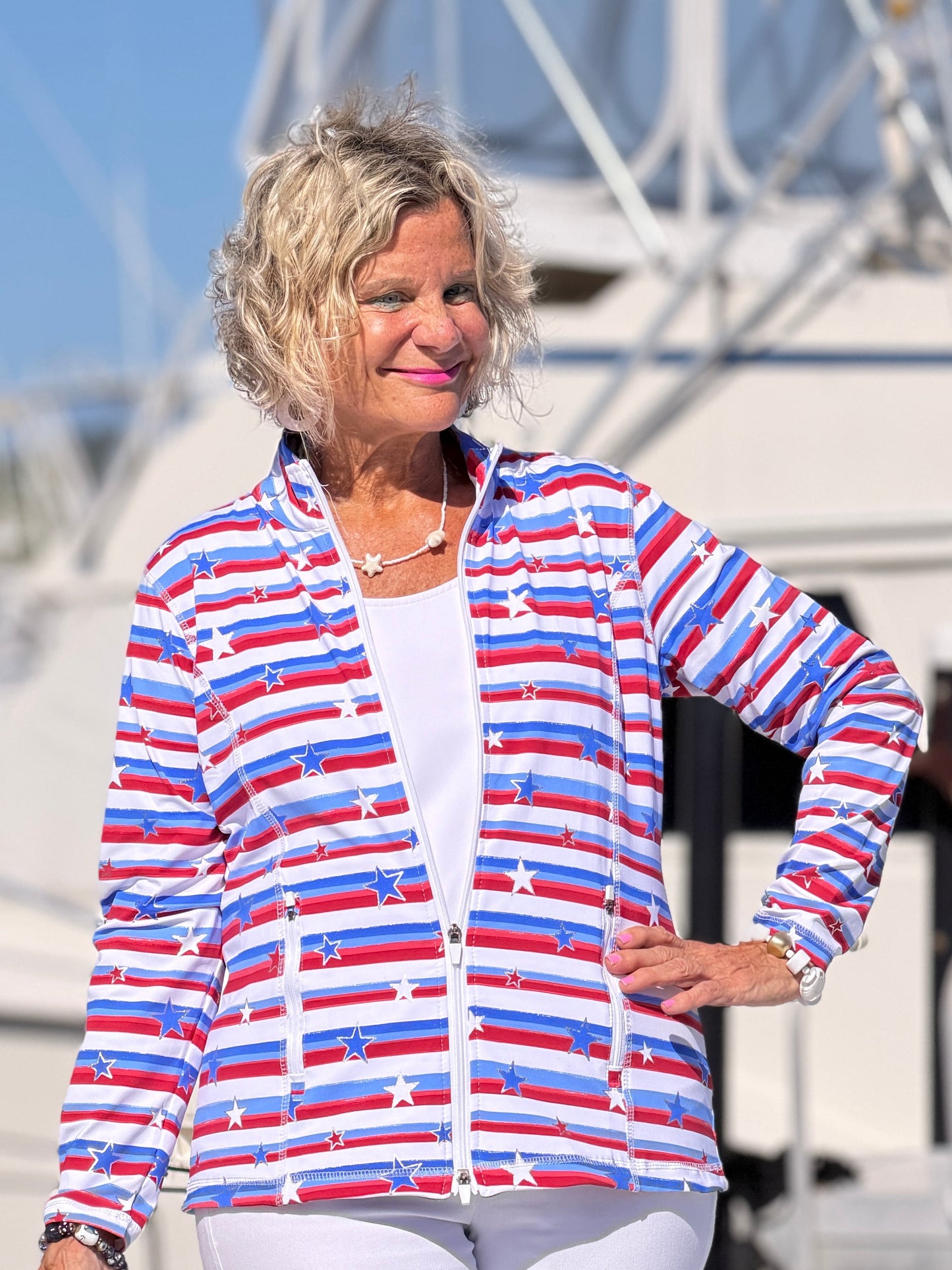 LULU B STARS FULL ZIPPER JACKET