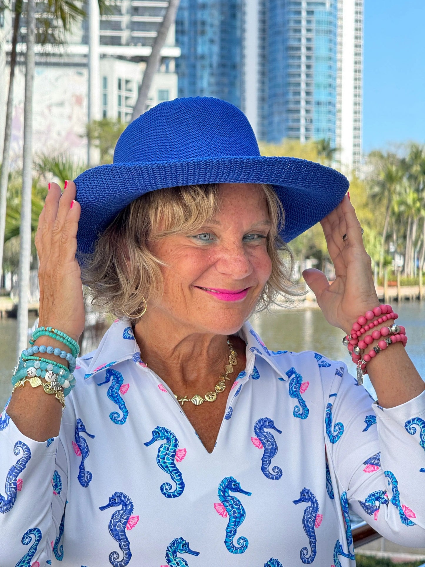 LULU B SHORELINE CHARM ZIPPER TOP