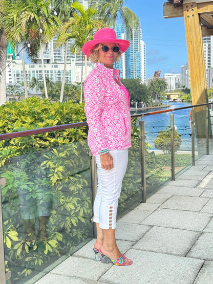 LULU B TROPIC PETALS FULL ZIPPER JACKET