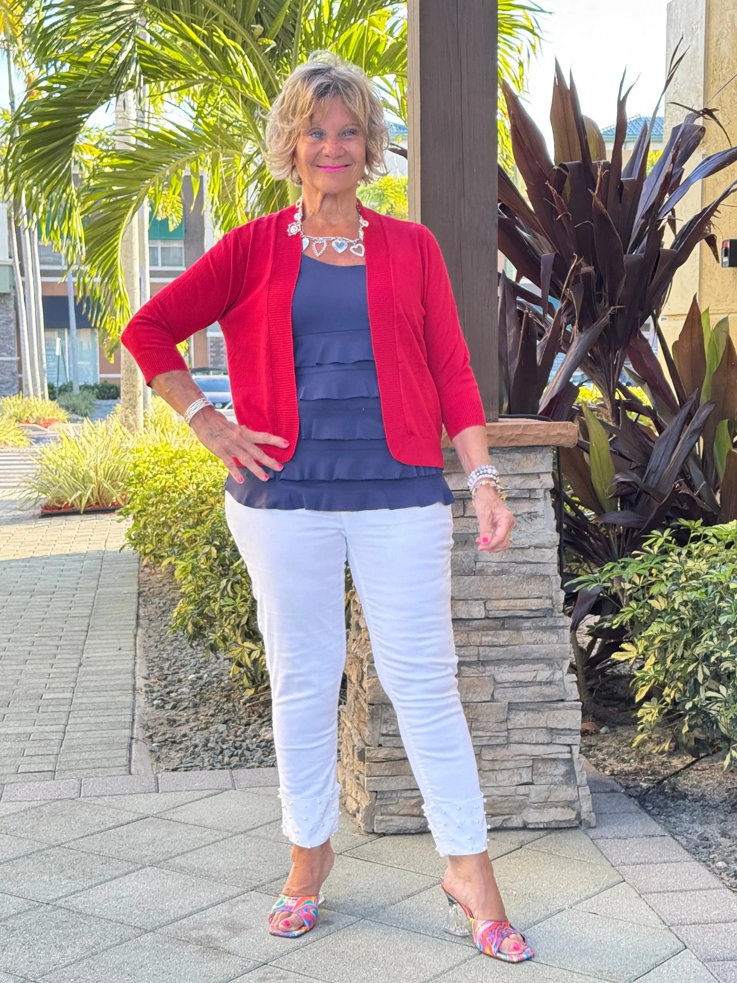 LULU-B CRIMSON RED PEYTON SHRUG