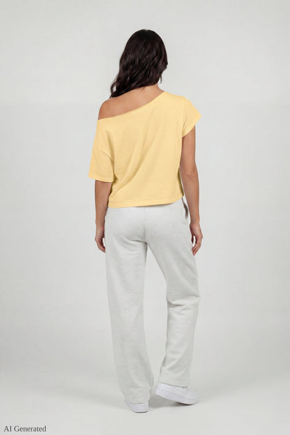Off-Shoulder Summer Graphic T-Shirt