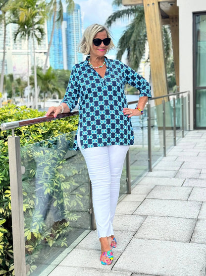 BLUE MEDALLION TUNIC