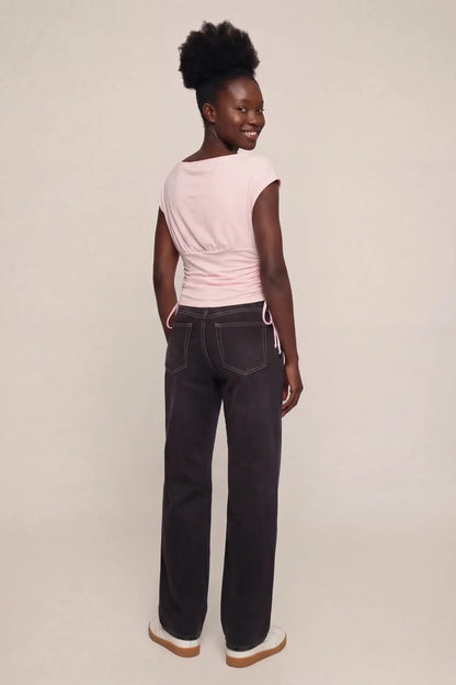 Playboy Contour Boat Neck Cinched Top