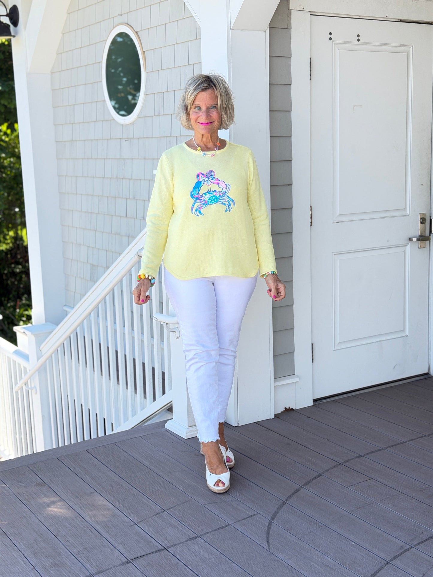 BEACH CLUB YELLOW CRAB SWEATER