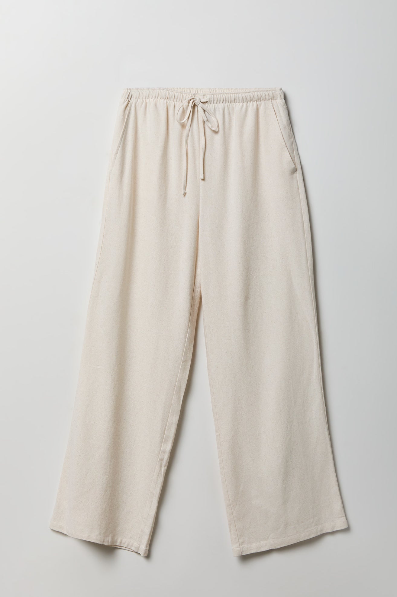 Linen-Blend Flowy Wide Leg Pant