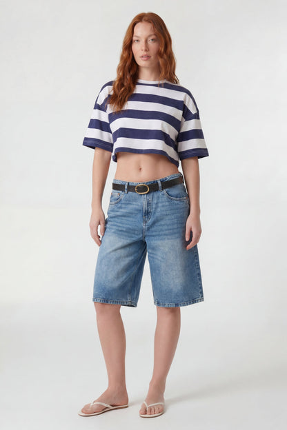 Low Rise Belted Jort 13"