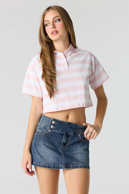 Low Rise Denim Micro Skort