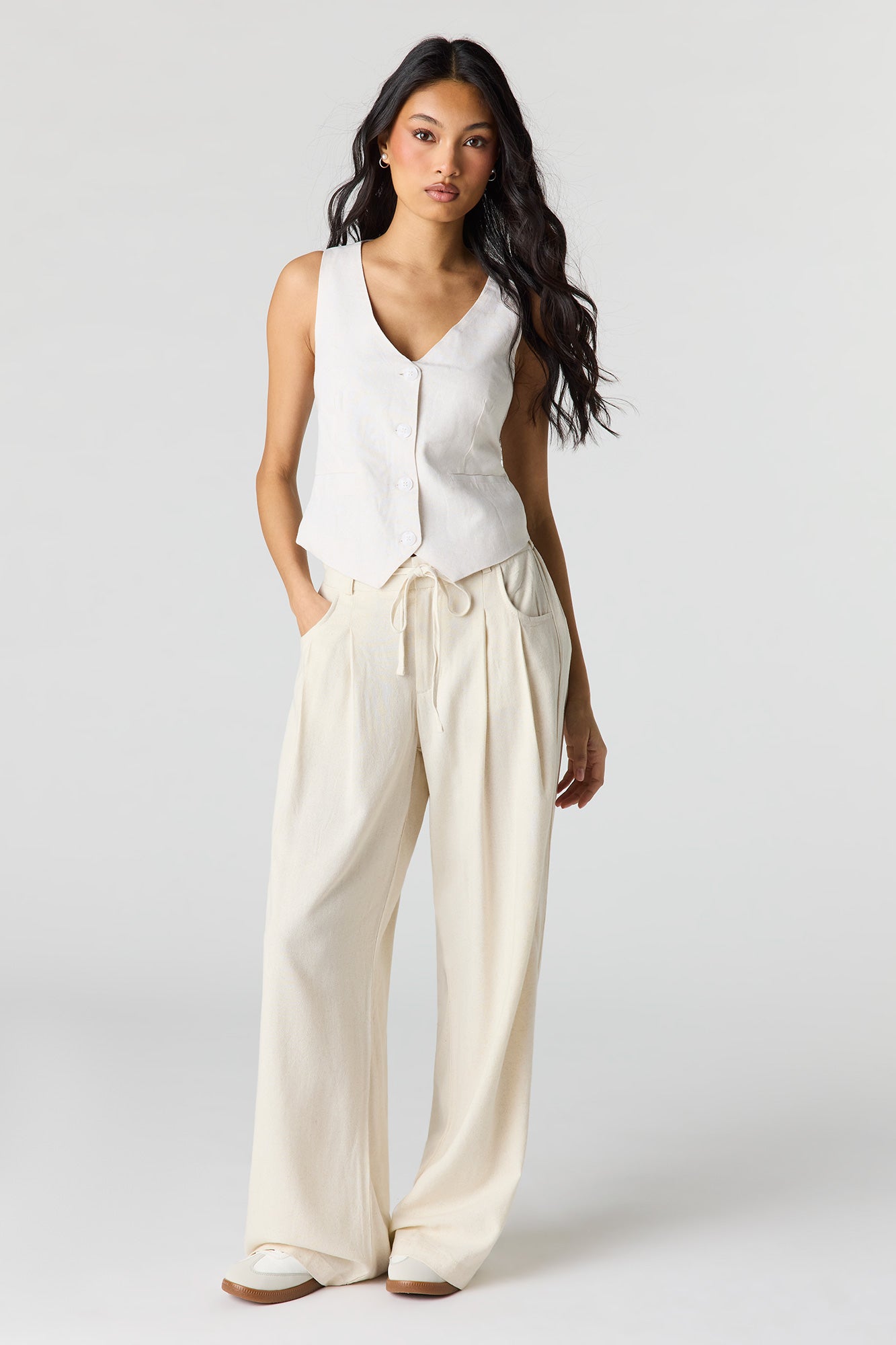 Linen-Blend Vest